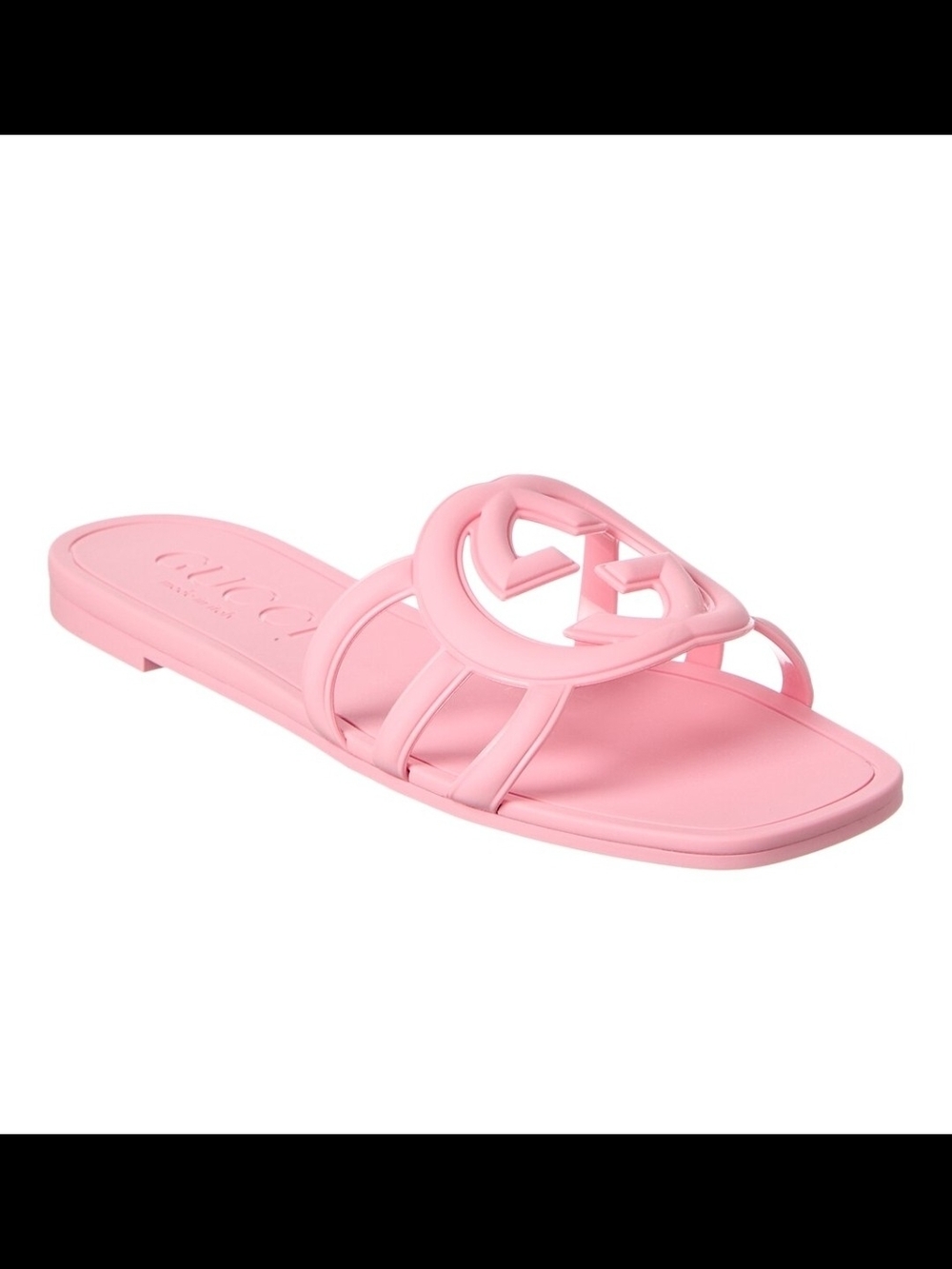 Gucci Pink Slide Sandal with Interlocking Logo